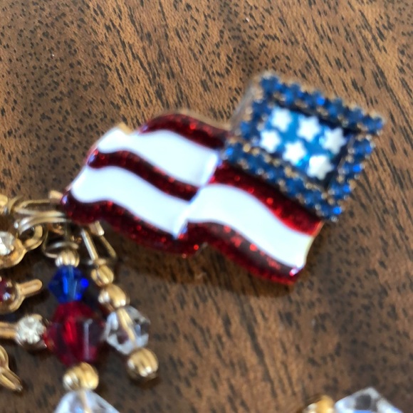 Vintage Lunch at the Ritz patriotic pierced fireworks earrings - Picture 6 of 15
